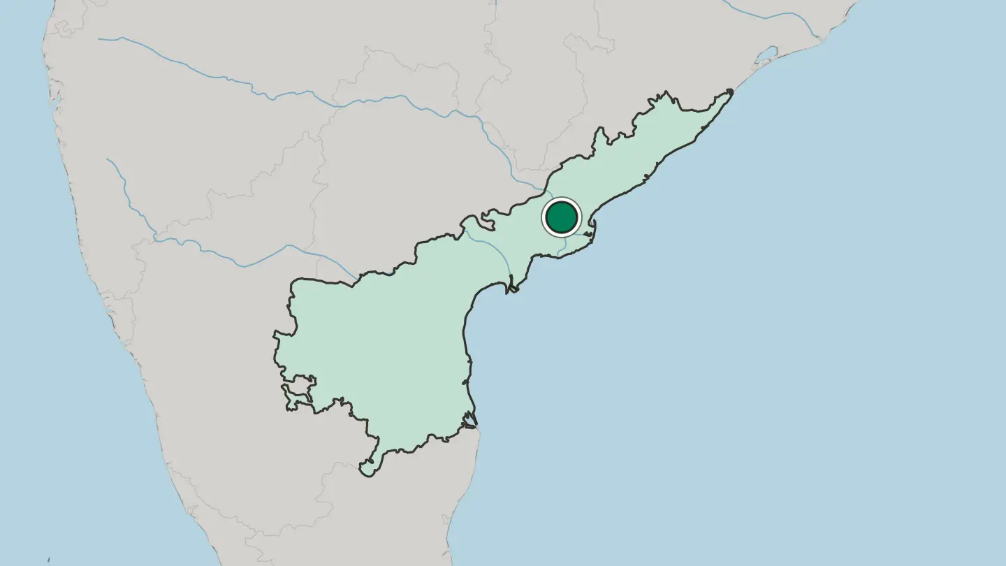 Map of Rajamahendravaram in India