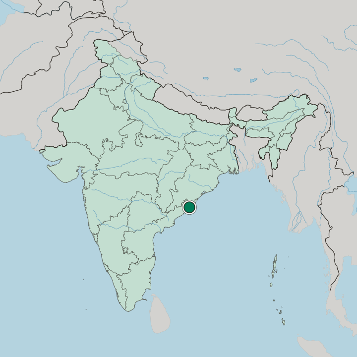 Map showing Srikakulam — In India