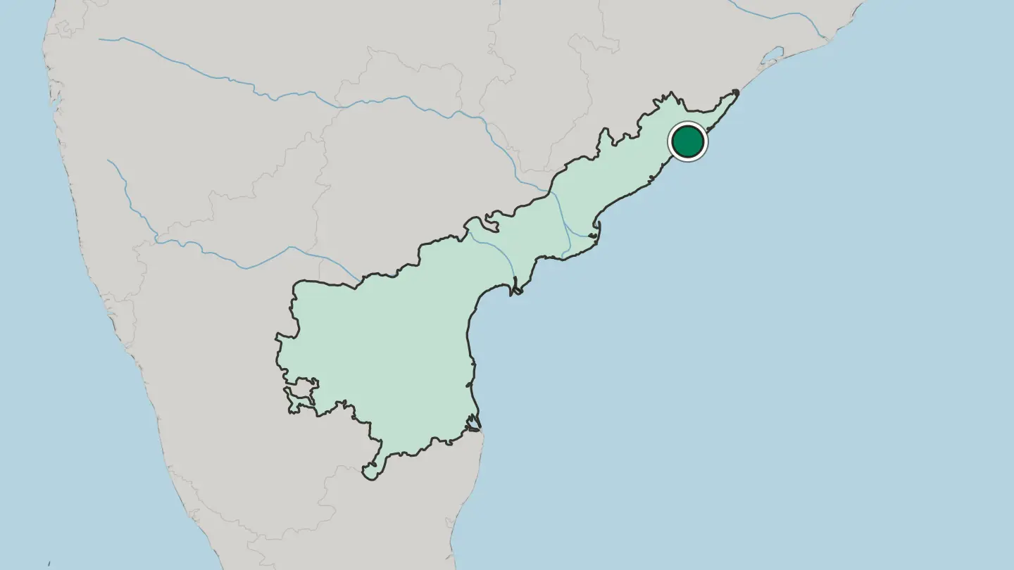 Map of Srikakulam in India