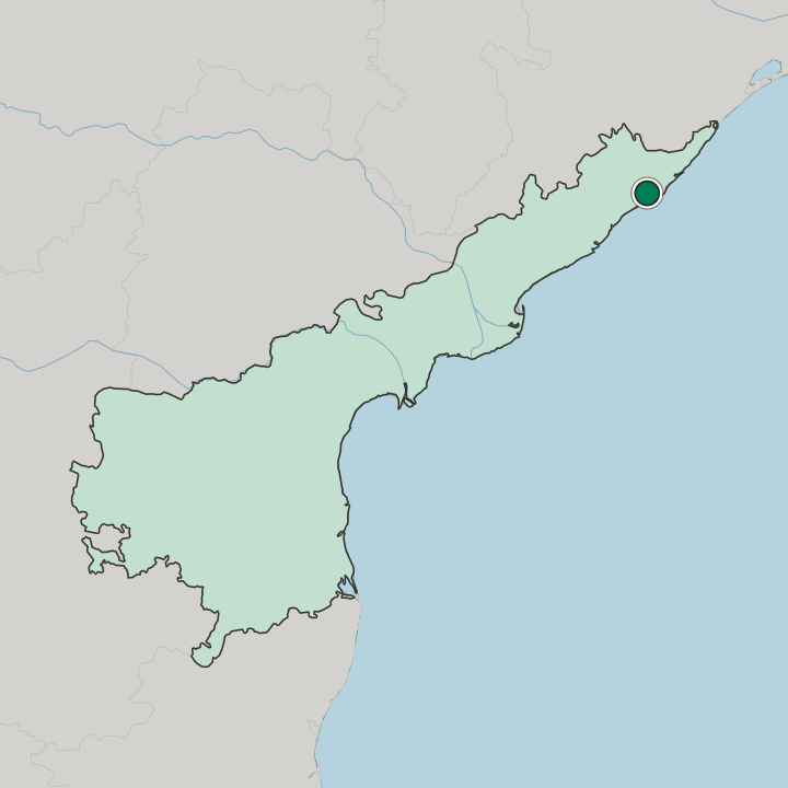 Map showing Srikakulam — In State of Andhra Pradesh