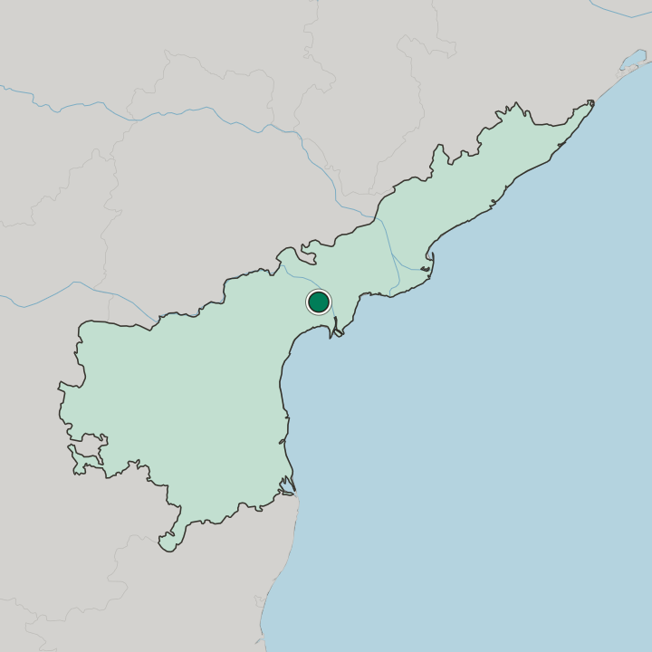 Map showing Thenali — In State of Andhra Pradesh