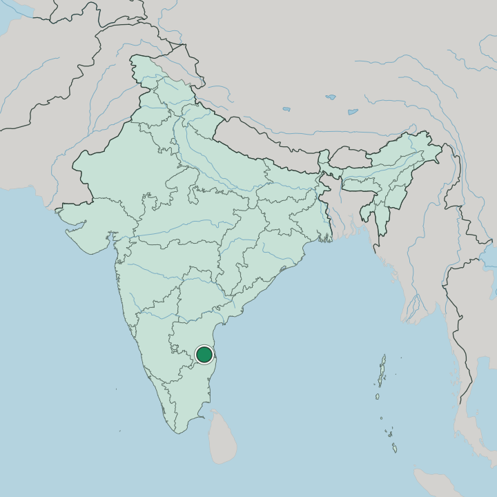 Map showing Tirupati — In India