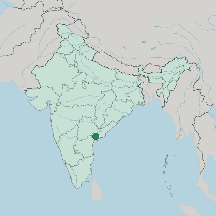 Map showing Vijayawada — In India