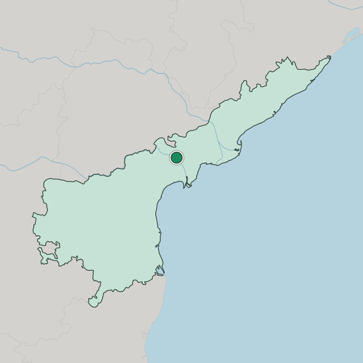 Map showing Vijayawada — In State of Andhra Pradesh