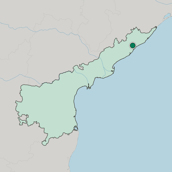 Map showing Vizianagaram — In State of Andhra Pradesh