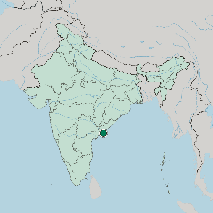 Map showing Yanam — In India