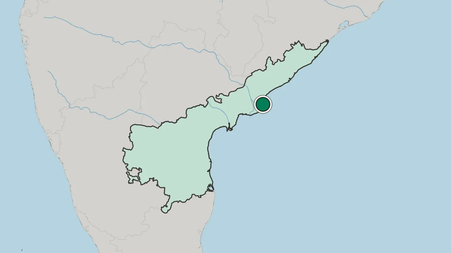Map of Yanam in India