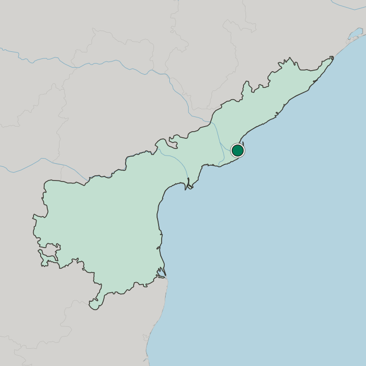 Map showing Yanam — In State of Andhra Pradesh