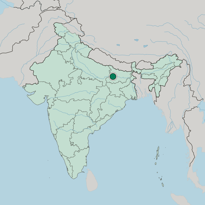 Map showing Arrah — In India