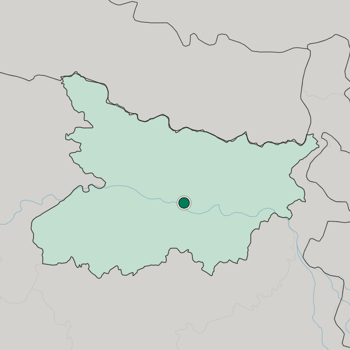 Map showing Bāruni — In State of Bihar