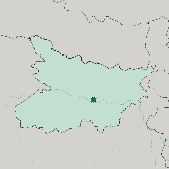 Map showing Begusarai — In State of Bihar