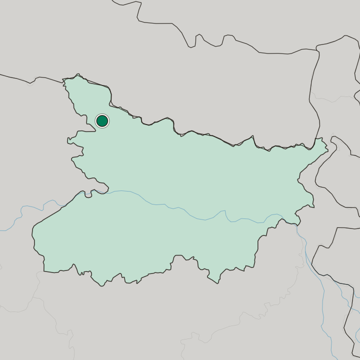 Map showing Bettiah — In State of Bihar