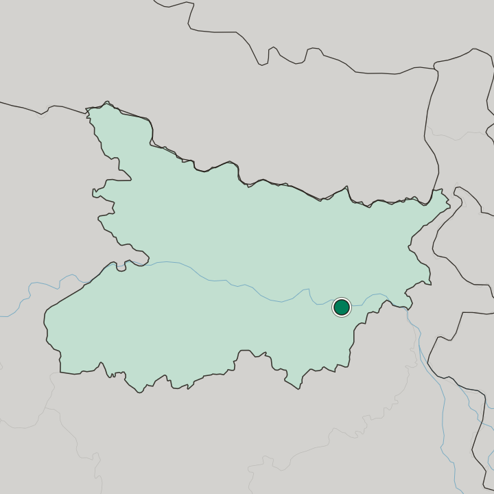 Map showing Bhāgalpur — In State of Bihar