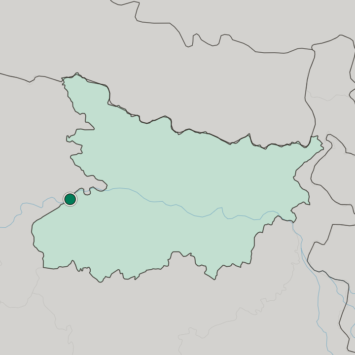 Map showing Buxar — In State of Bihar