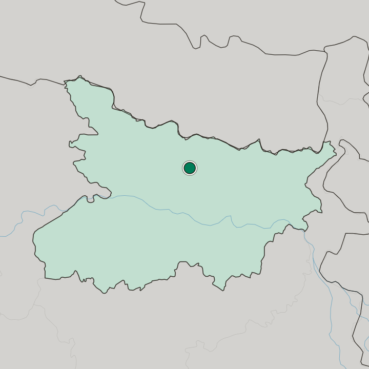 Map showing Darbhanga — In State of Bihar