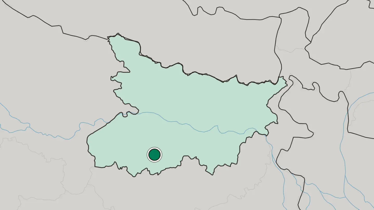 Map of Gaya in India