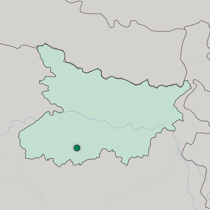 Map showing Gaya — In State of Bihar