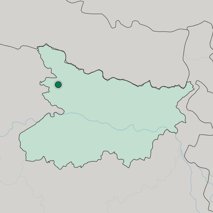 Map showing Gopālganj — In State of Bihar