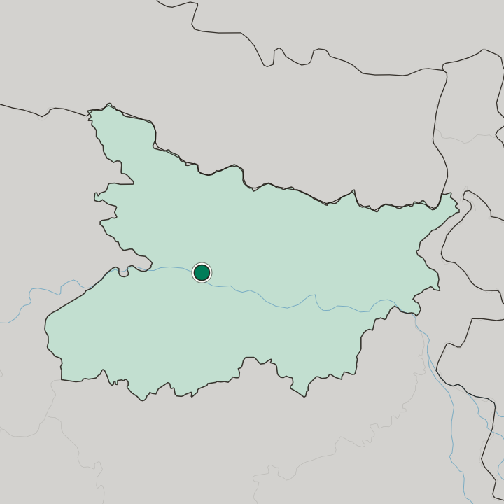 Map showing Hājīpur — In State of Bihar