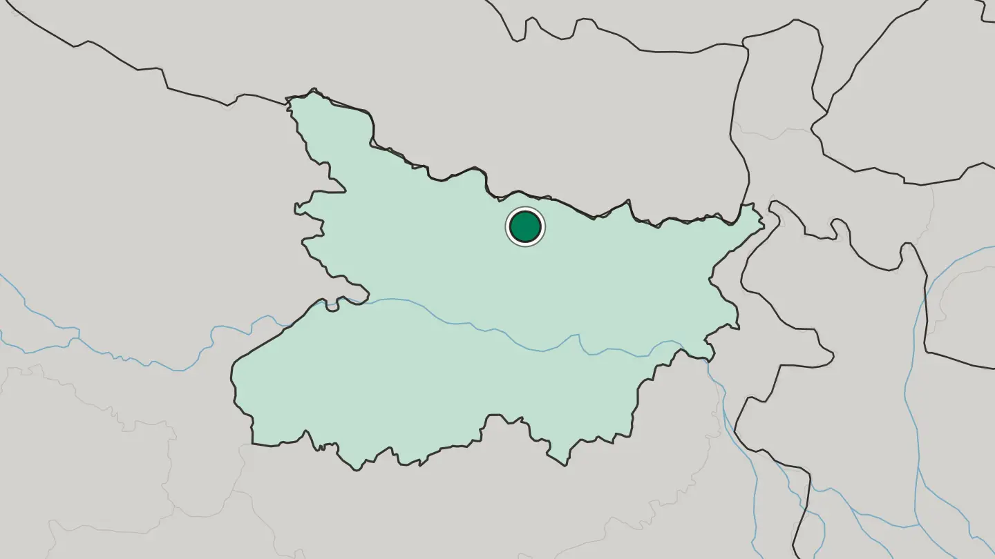Map of Madhubani in India