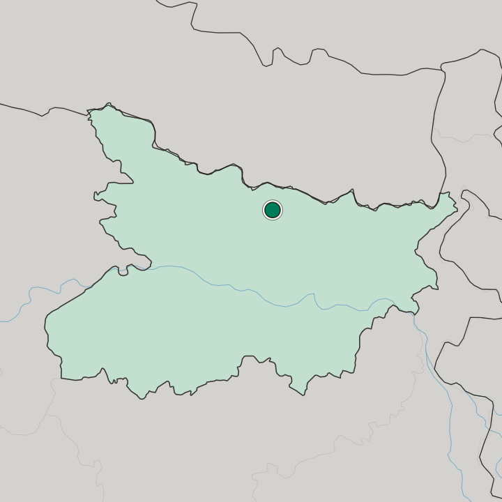 Map showing Madhubani — In State of Bihar