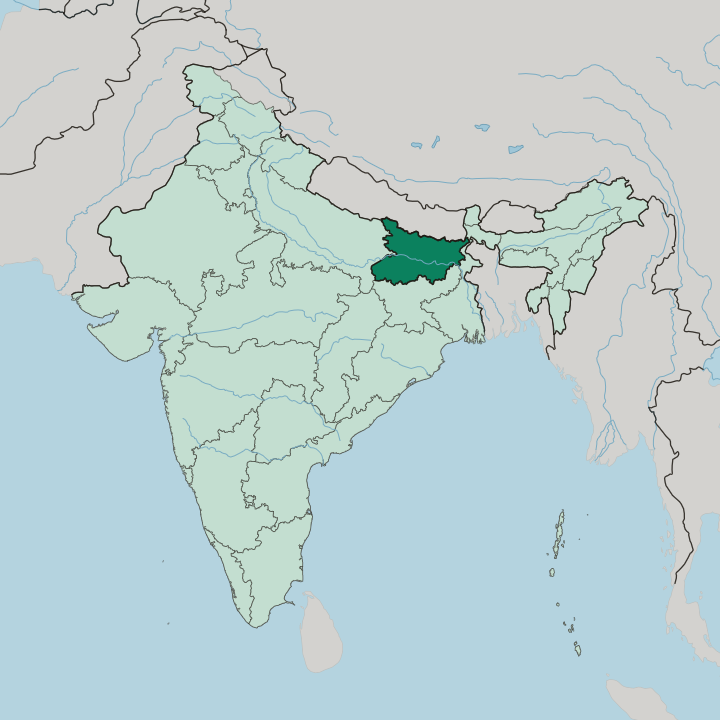 Map showing State of Bihar — In India