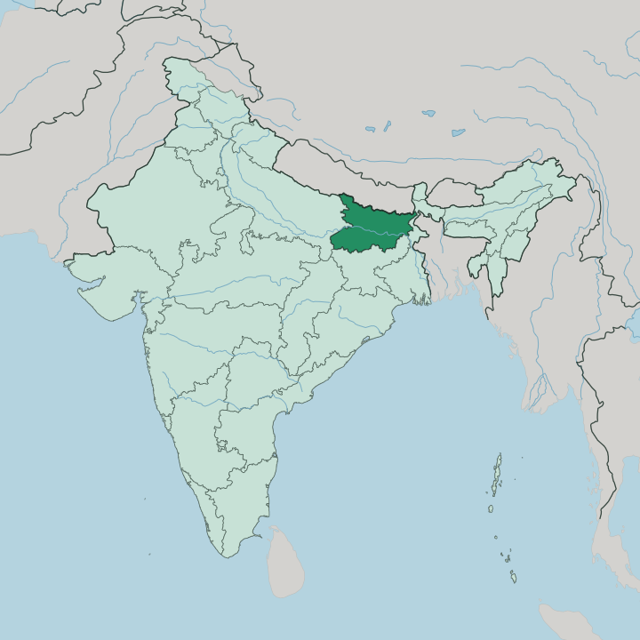 Map showing State of Bihar — In India