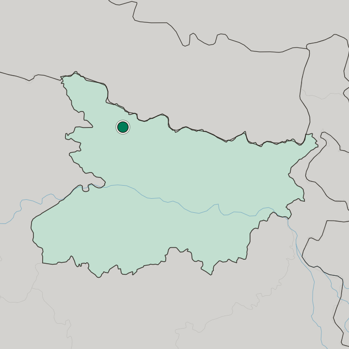 Map showing Mothīhāri — In State of Bihar