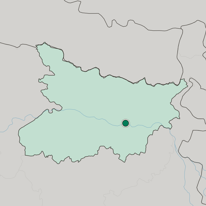 Map showing Munger — In State of Bihar
