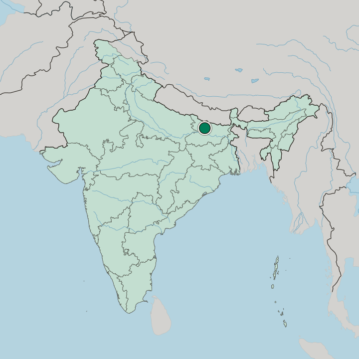 Map showing Muzaffarpur — In India