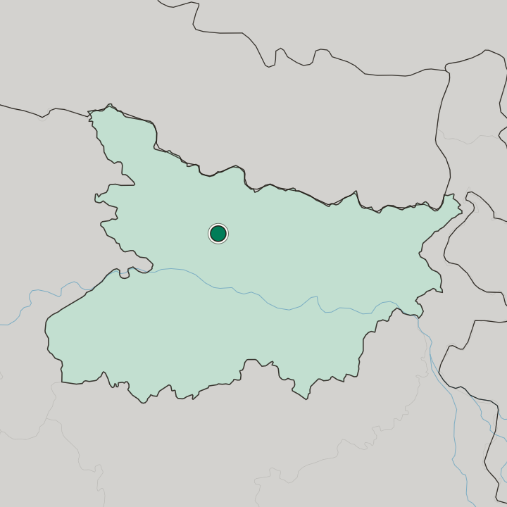 Map showing Muzaffarpur — In State of Bihar