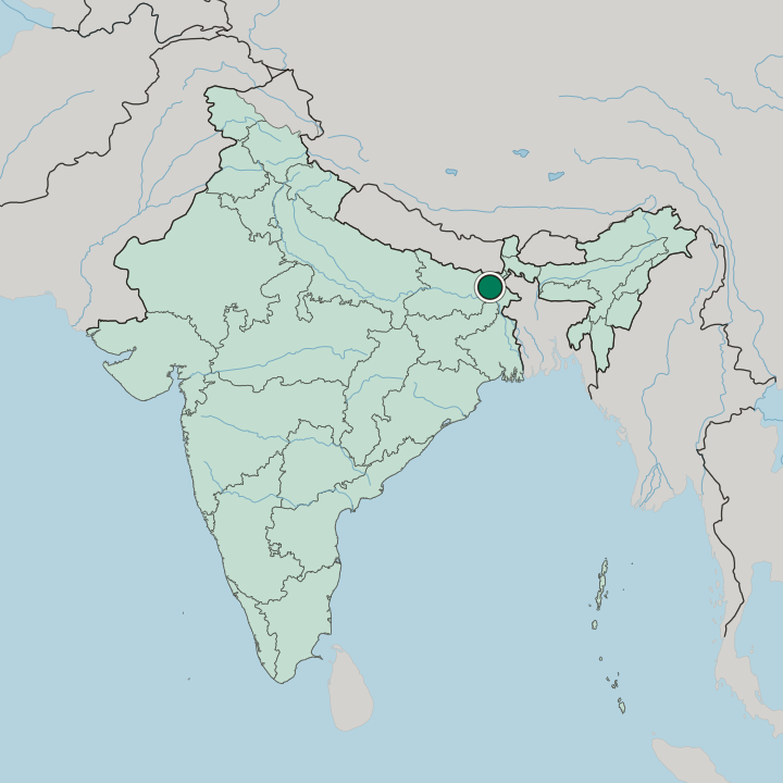 Map showing Purnia — In India
