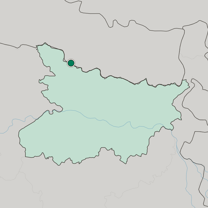 Map showing Raxaul — In State of Bihar