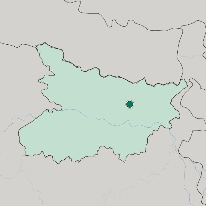 Map showing Saharsa — In State of Bihar