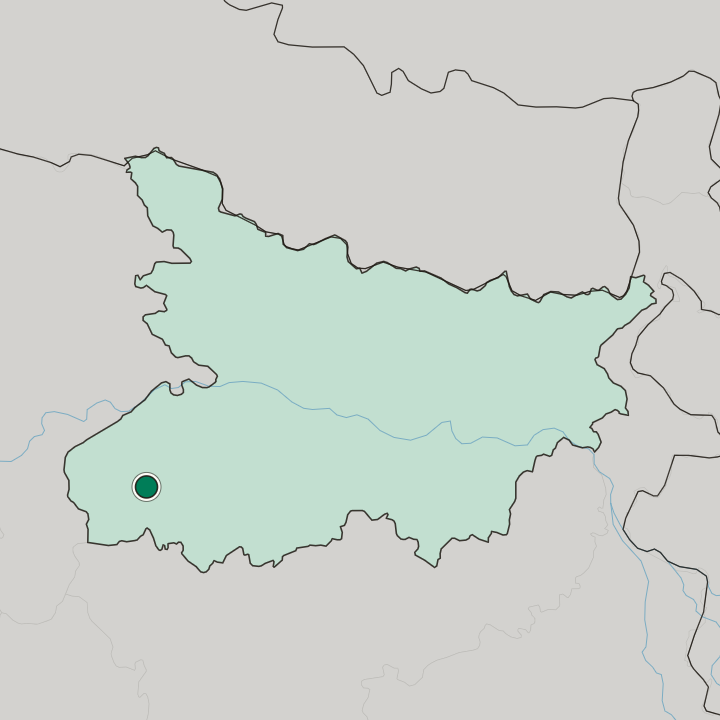 Map showing Sasarām — In State of Bihar