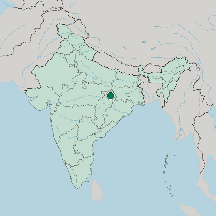 Map showing Ambikāpur — In India