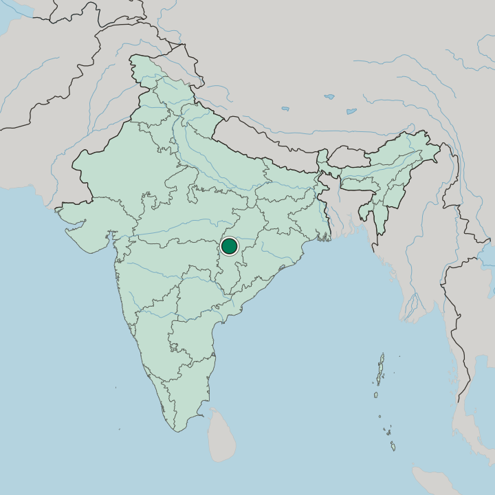 Map showing Bhilai — In India