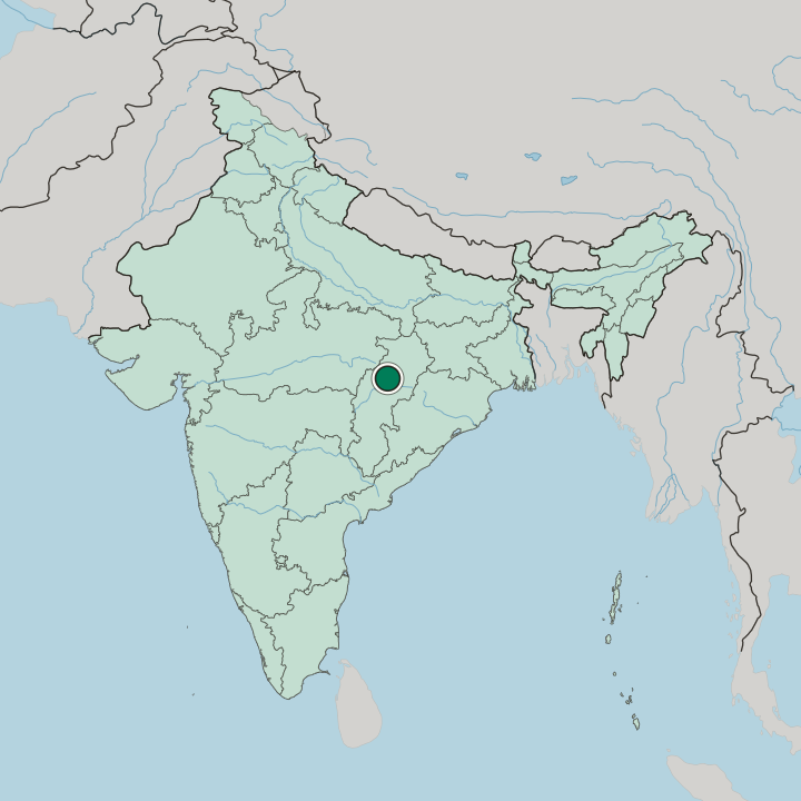 Map showing Bilāspur — In India