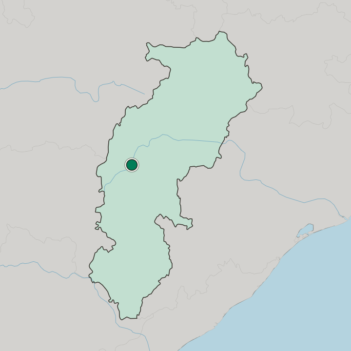 Map showing Durg — In State of Chhattīsgarh
