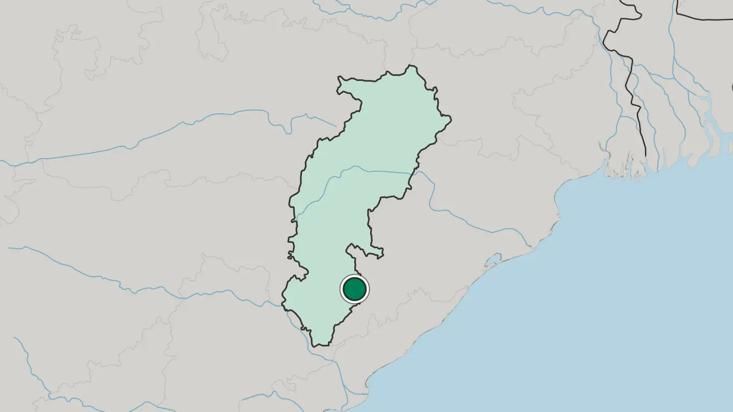 Map of Jagdalpur in India