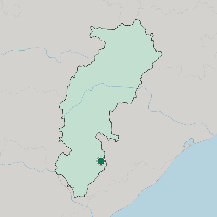 Map showing Jagdalpur — In State of Chhattīsgarh