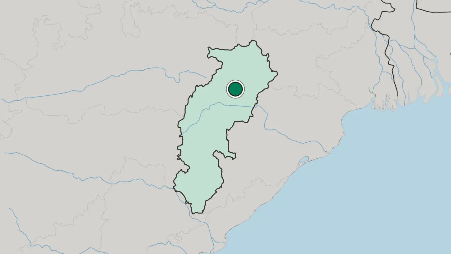Map of Korba in India