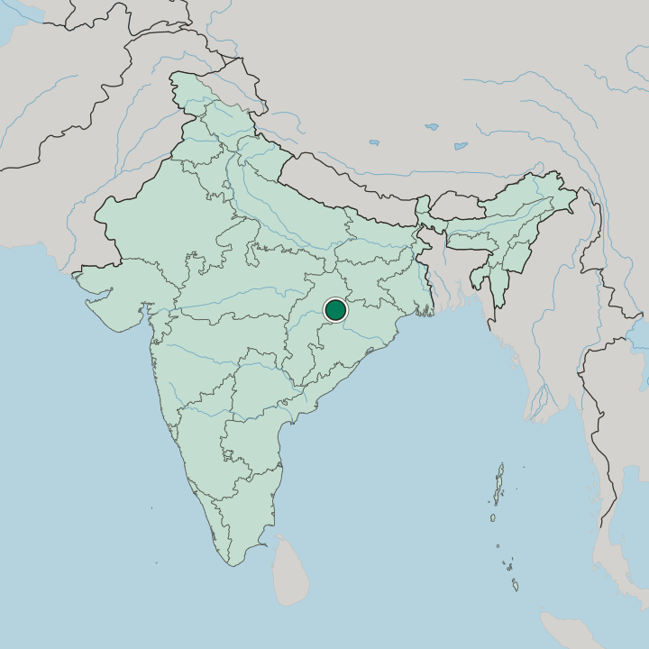 Map showing Raigarh — In India