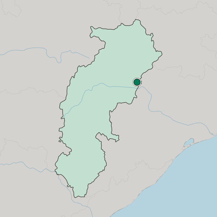 Map showing Raigarh — In State of Chhattīsgarh