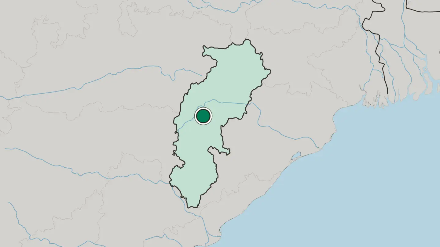 Map of Raipur in India