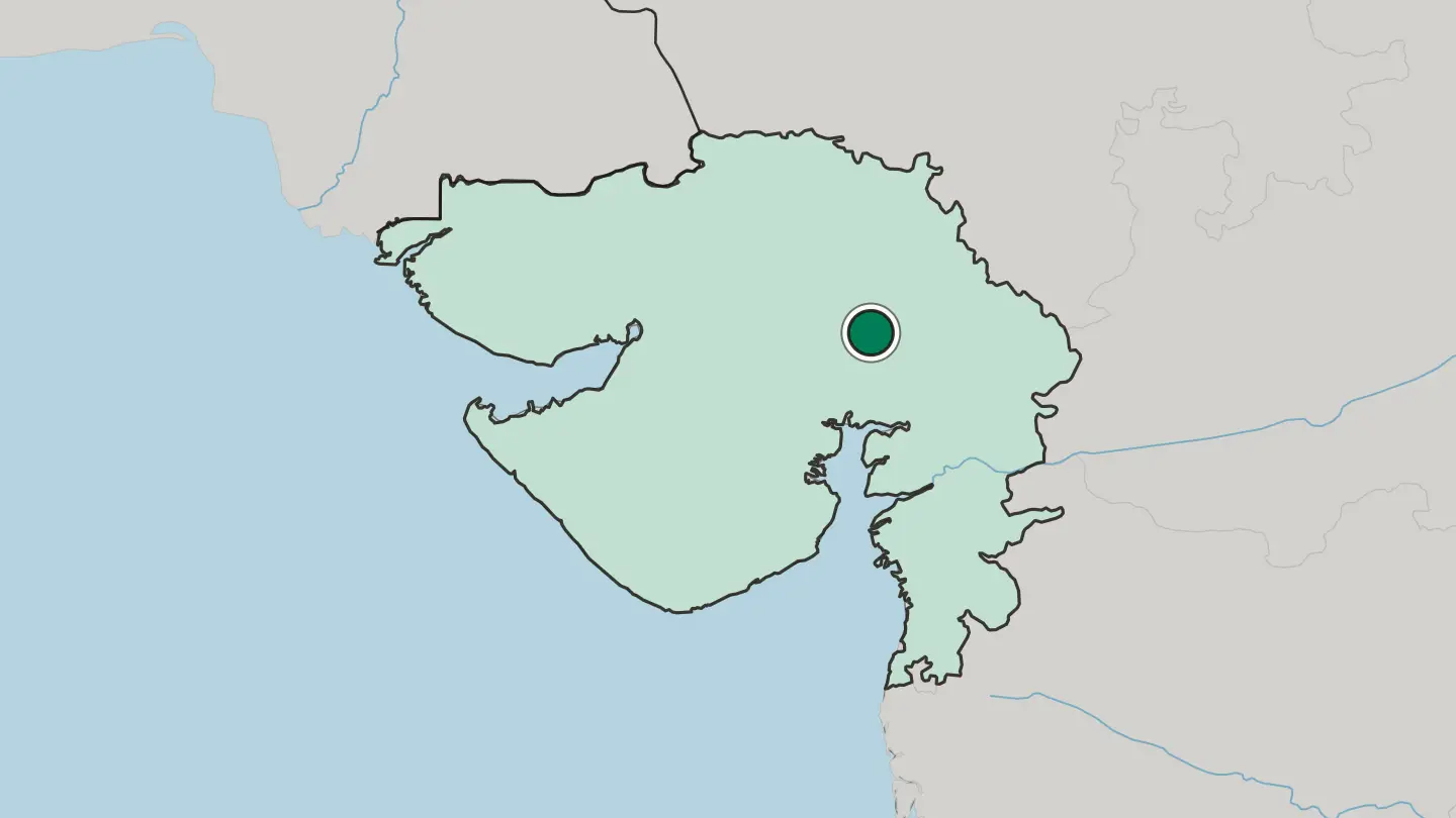 Map of Ahmedabad in India