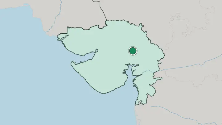 Map of Ahmedabad in India