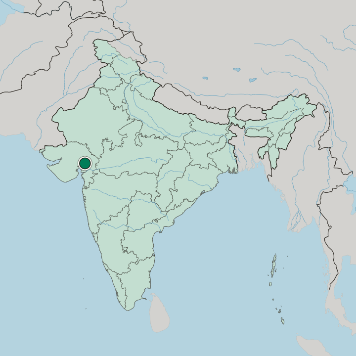 Map showing Anand — In India
