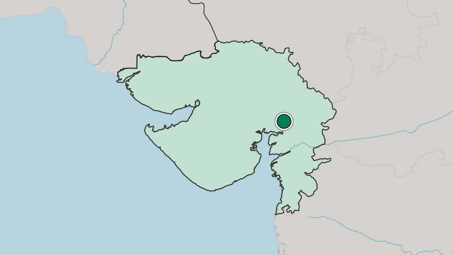 Map of Anand in India