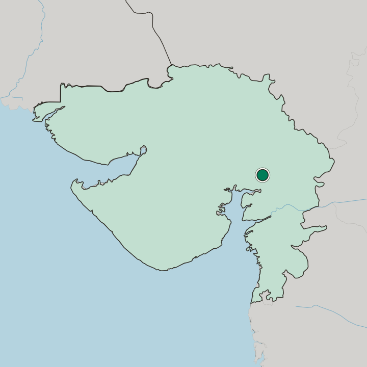 Map showing Anand — In State of Gujarāt